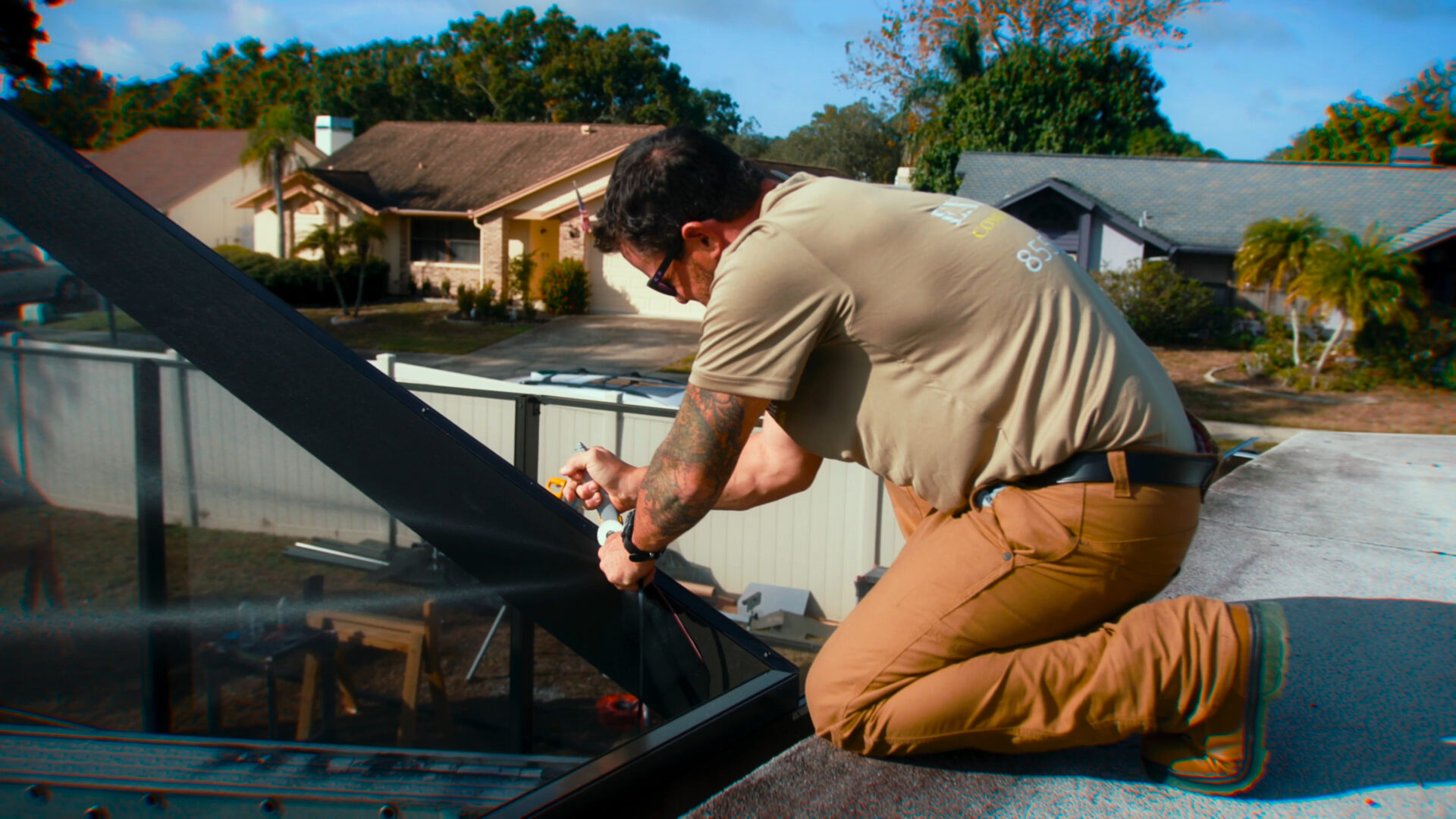 attaching screen roof