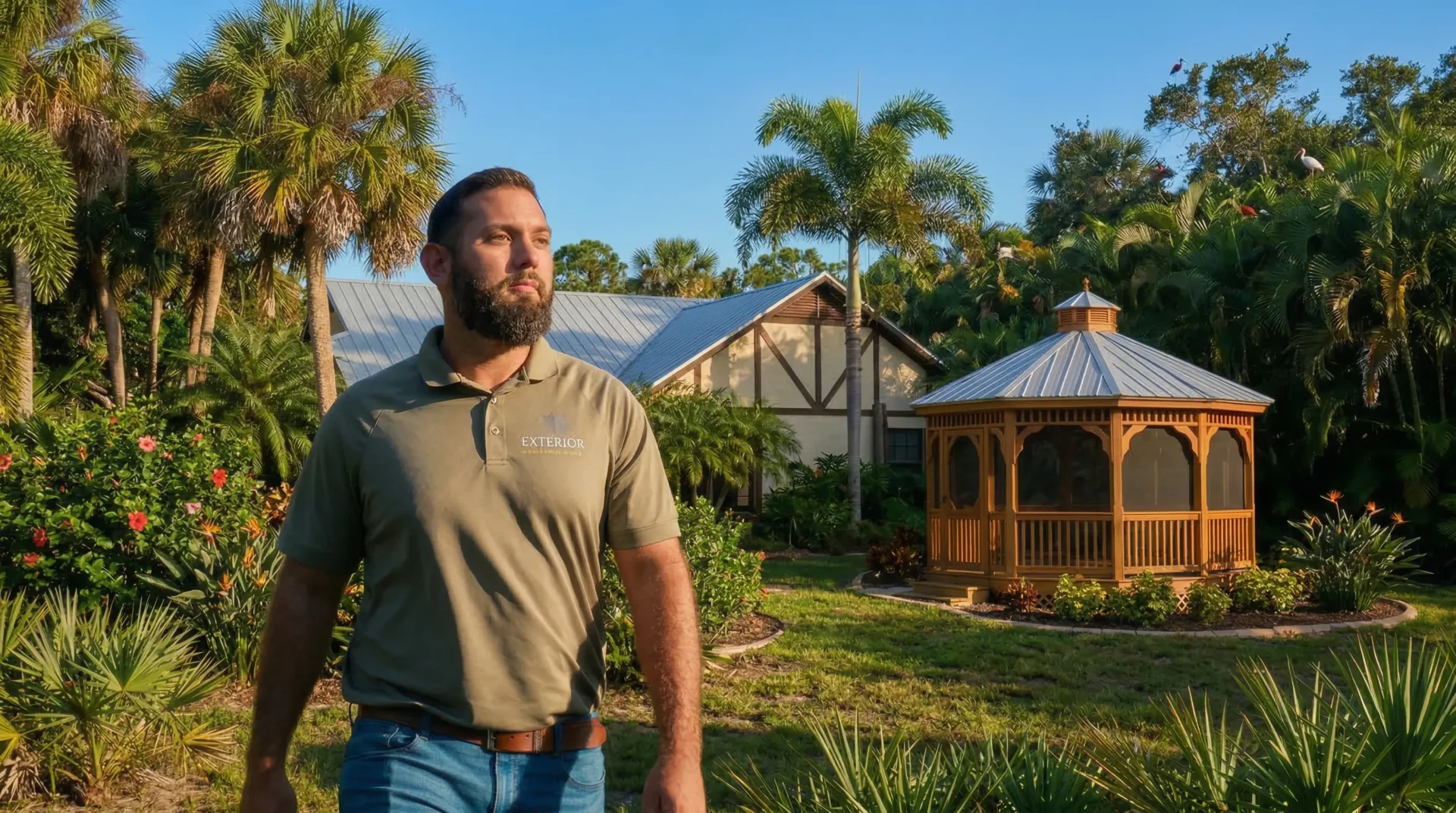 Solid roof gazebos